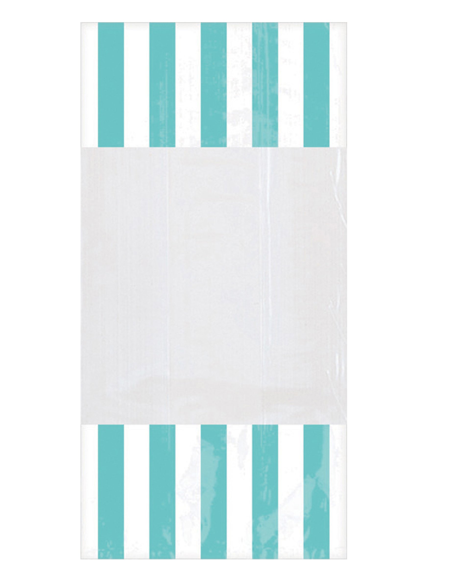10 Plastiktüten Gestreift Mint 25 x 13 cm von AMSCAN