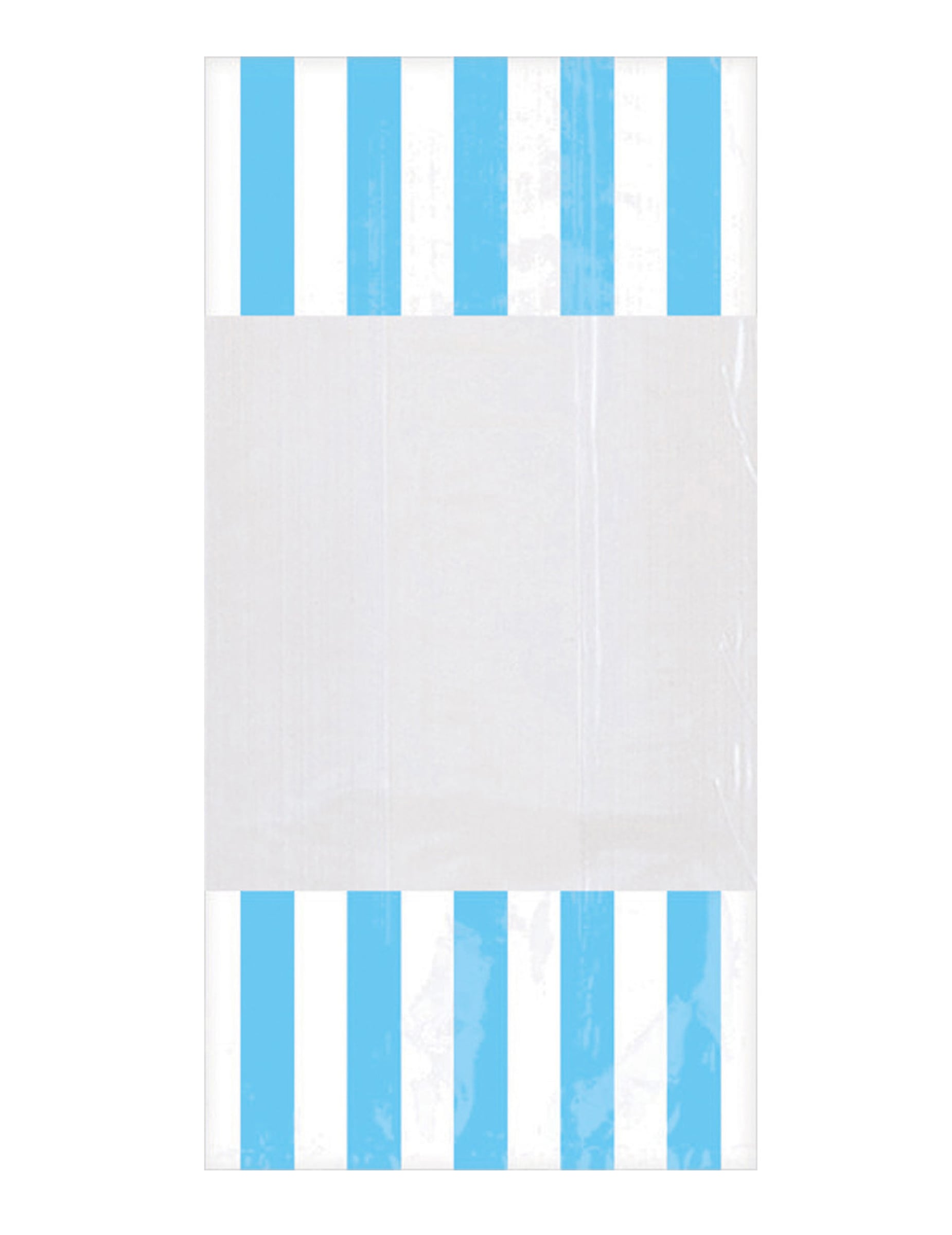 10 hellblaue gestreifte Plastiktüten 25 x 13 cm mit Sichtfenster 10 hellblaue gestreifte Plastiktüten 25 x 13 cm mit Sichtfenster von AMSCAN