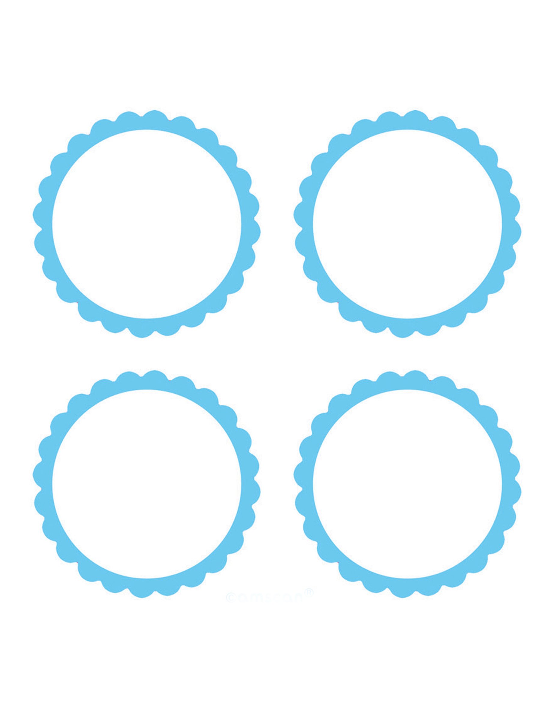 20 Etiketten Hellblau Candy Bar 5 cm von AMSCAN