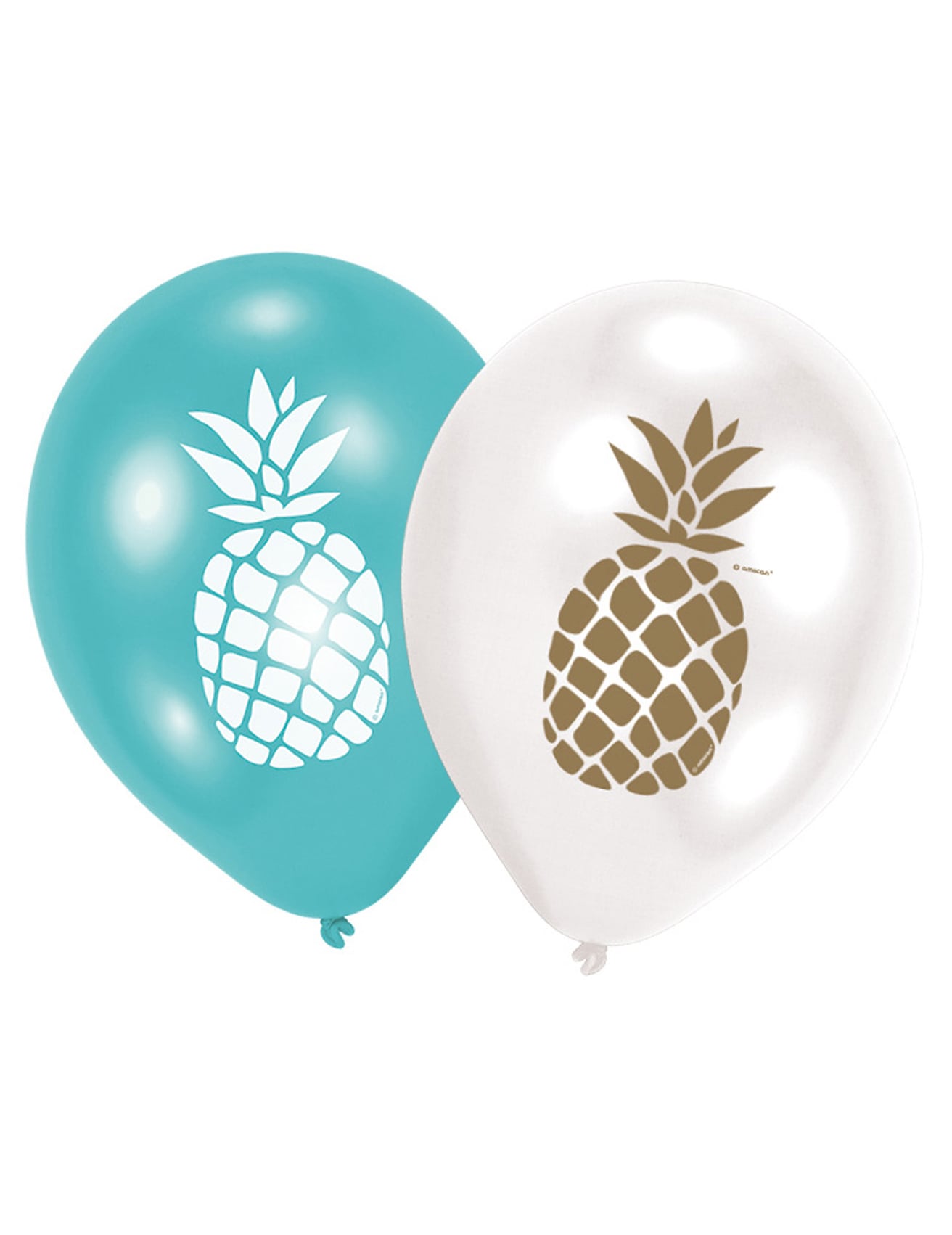 6 Latexballons Ananas Gold-Blau-Weiß 28 cm für Tropen-Party 6 Latexballons Ananas Gold-Blau-Weiß 28 cm für Tropen-Party von AMSCAN