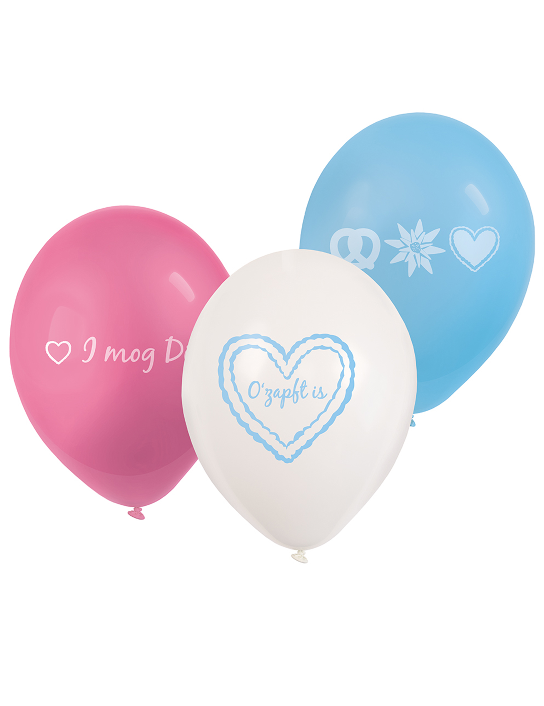 6 Volksfest Luftballons Bayern 23 cm rosa-blau-weiß 6 Volksfest Luftballons Bayern 23 cm rosa-blau-weiß von RIETHMULLER