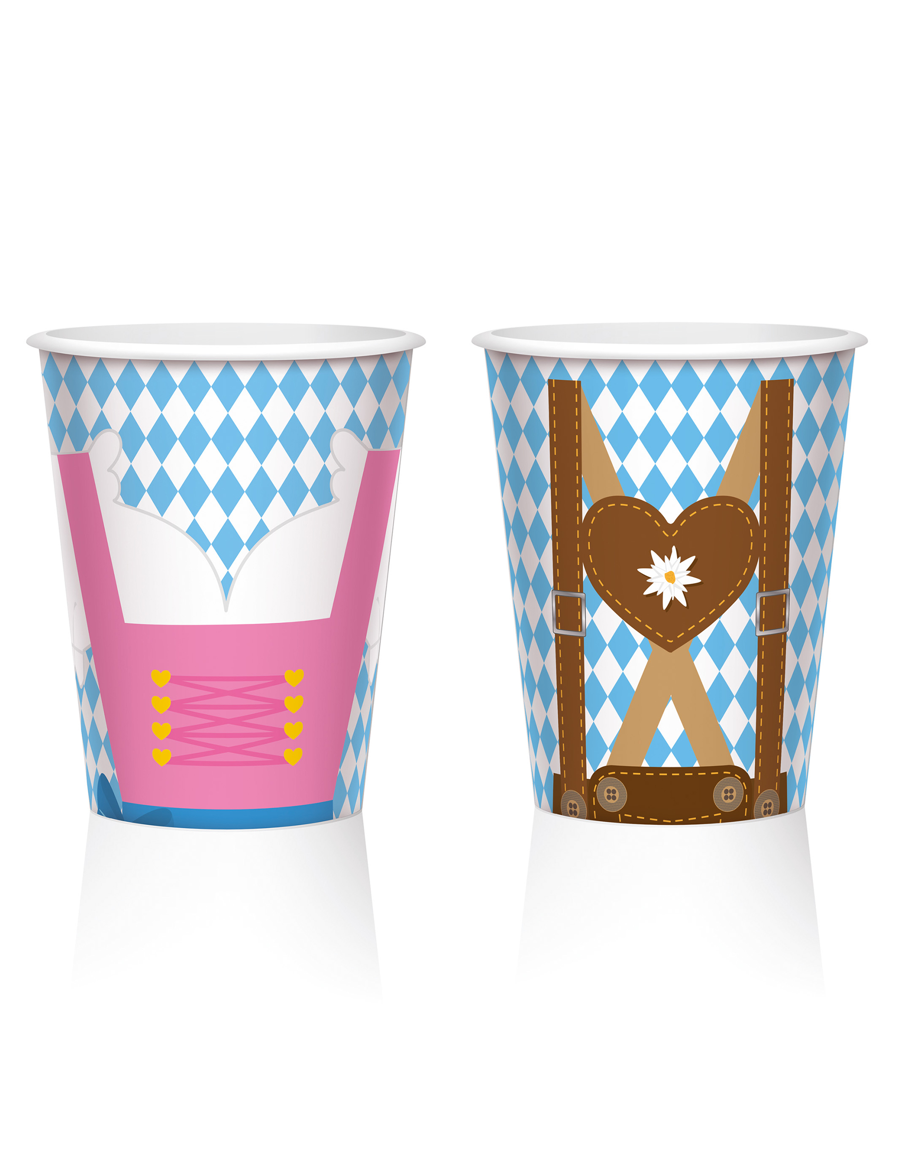 8 Getränkebecher aus Pappe Oktoberfest blau-weiß 250ml 8 Getränkebecher aus Pappe Oktoberfest blau-weiß 250ml von RIETHMULLER