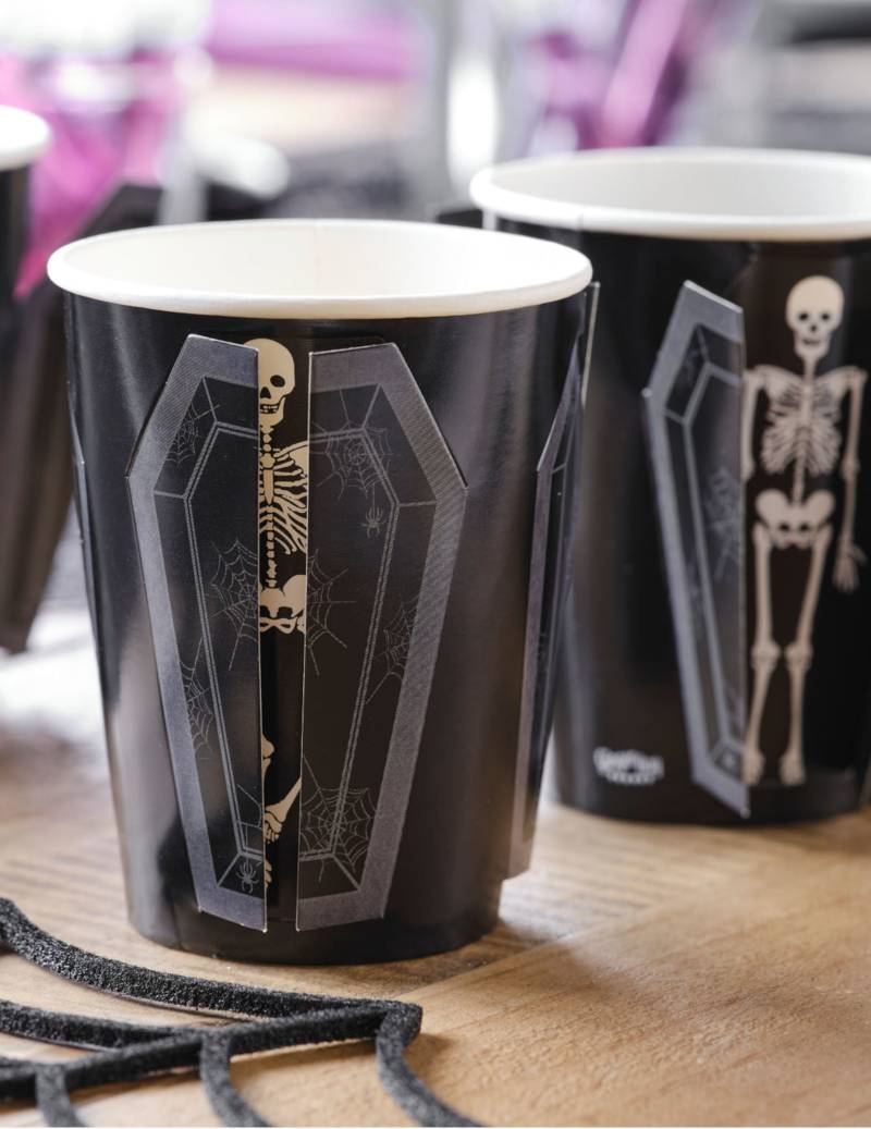 8 Halloween Pappbecher Sarg + Skelett 250ml 8 Halloween Pappbecher Sarg + Skelett 250ml von AMSCAN