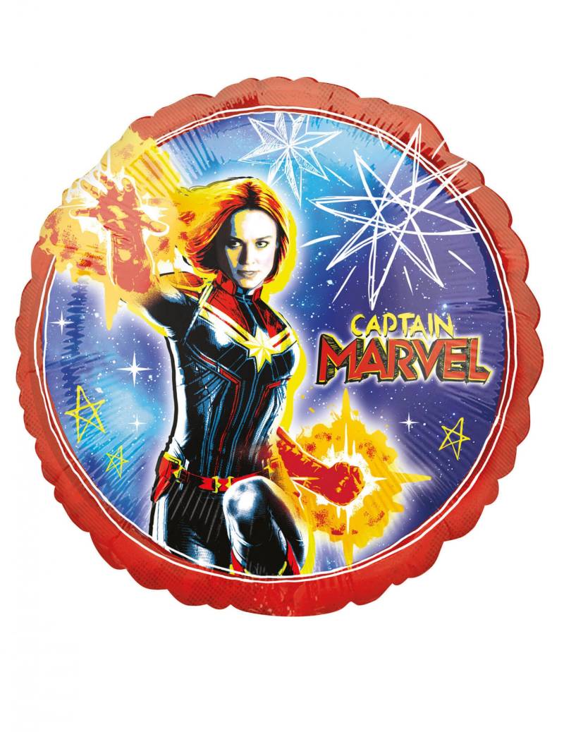 Captain Marvel-Luftballon Partydeko runf bunt 43 cm von AMSCAN