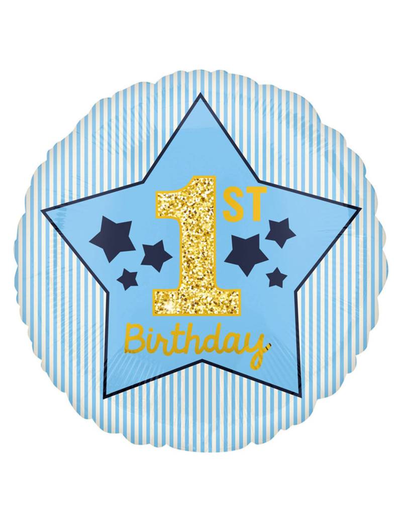 Folienballon 1. Geburtstag Stern Blau 43 cm für Jungen Folienballon 1. Geburtstag Stern Blau 43 cm für Jungen von AMSCAN