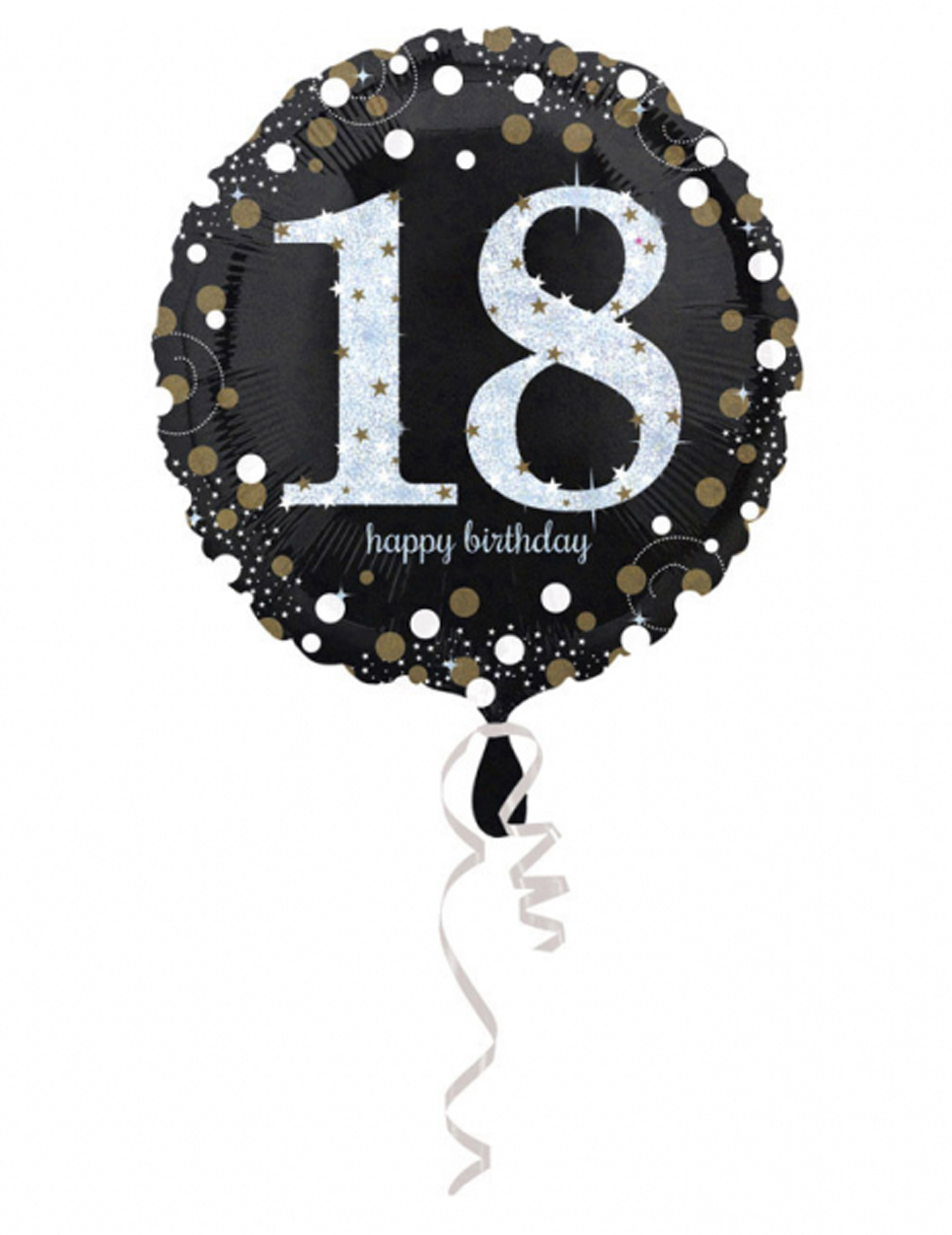 Folienballon Happy Birthday 18 Jahre schwarz/silbern Folienballon Happy Birthday 18 Jahre schwarz/silbern von AMSCAN