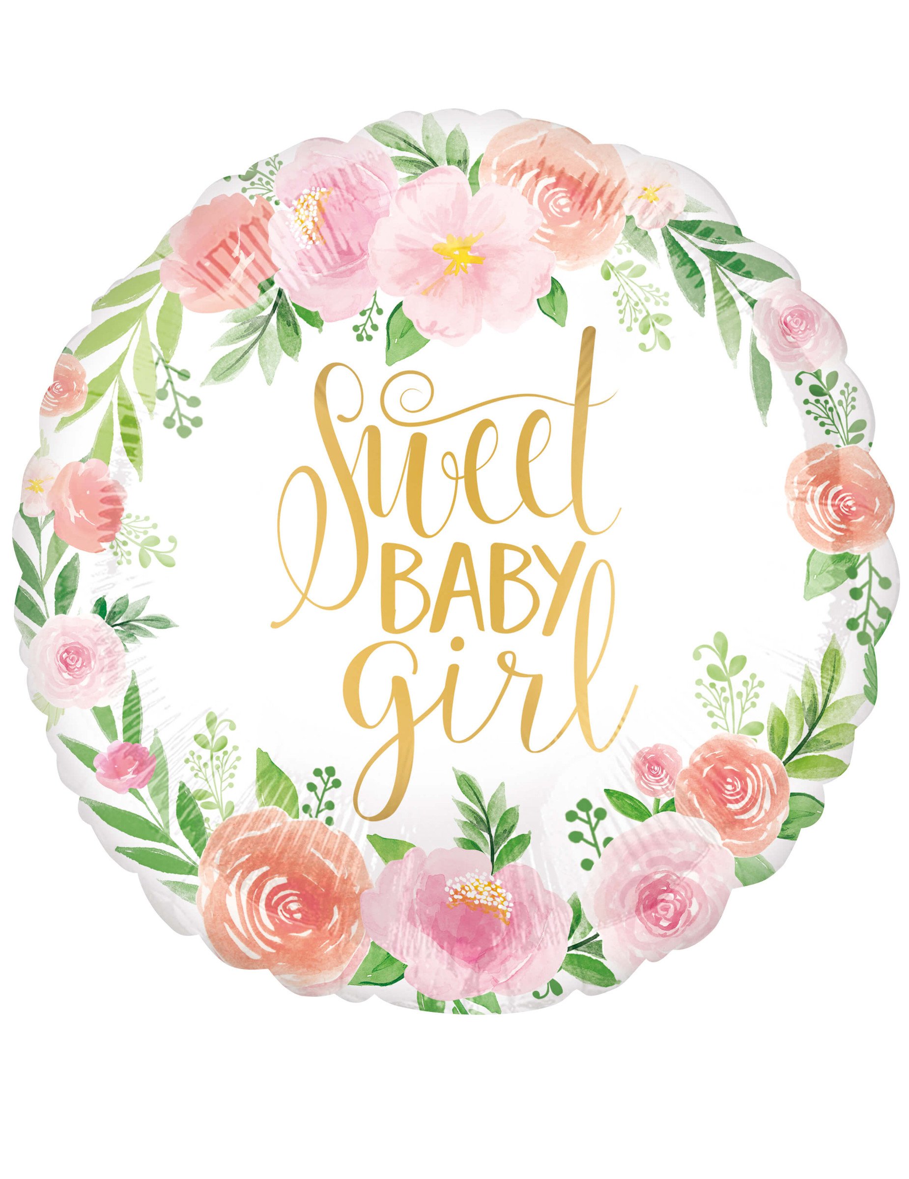 Folienballon Sweet Baby Girl klein 43 cm von AMSCAN