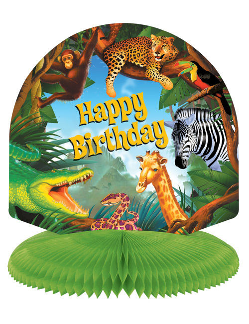 Geburtstagsparty Tischdeko Kaskade Safari bunt 24cm Geburtstagsparty Tischdeko Kaskade Safari bunt 24cm von AMSCAN