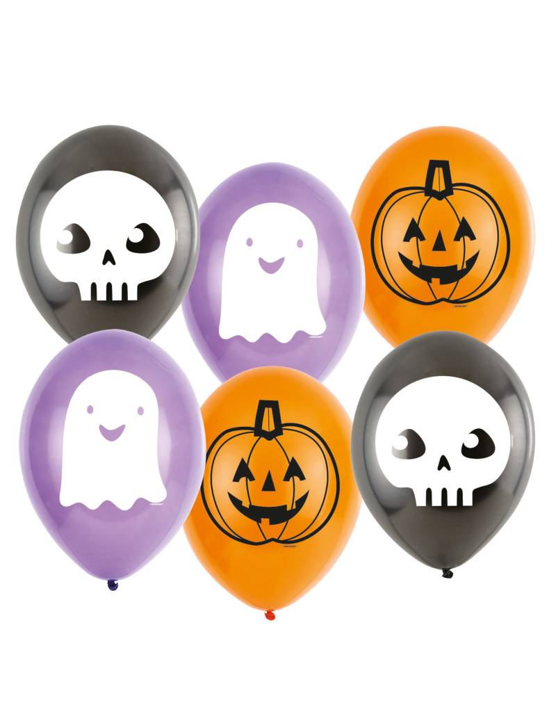 Geist-Luftballons Halloween-Partydeko 6 Stück violett-weiss 23 cm von RIETHMULLER