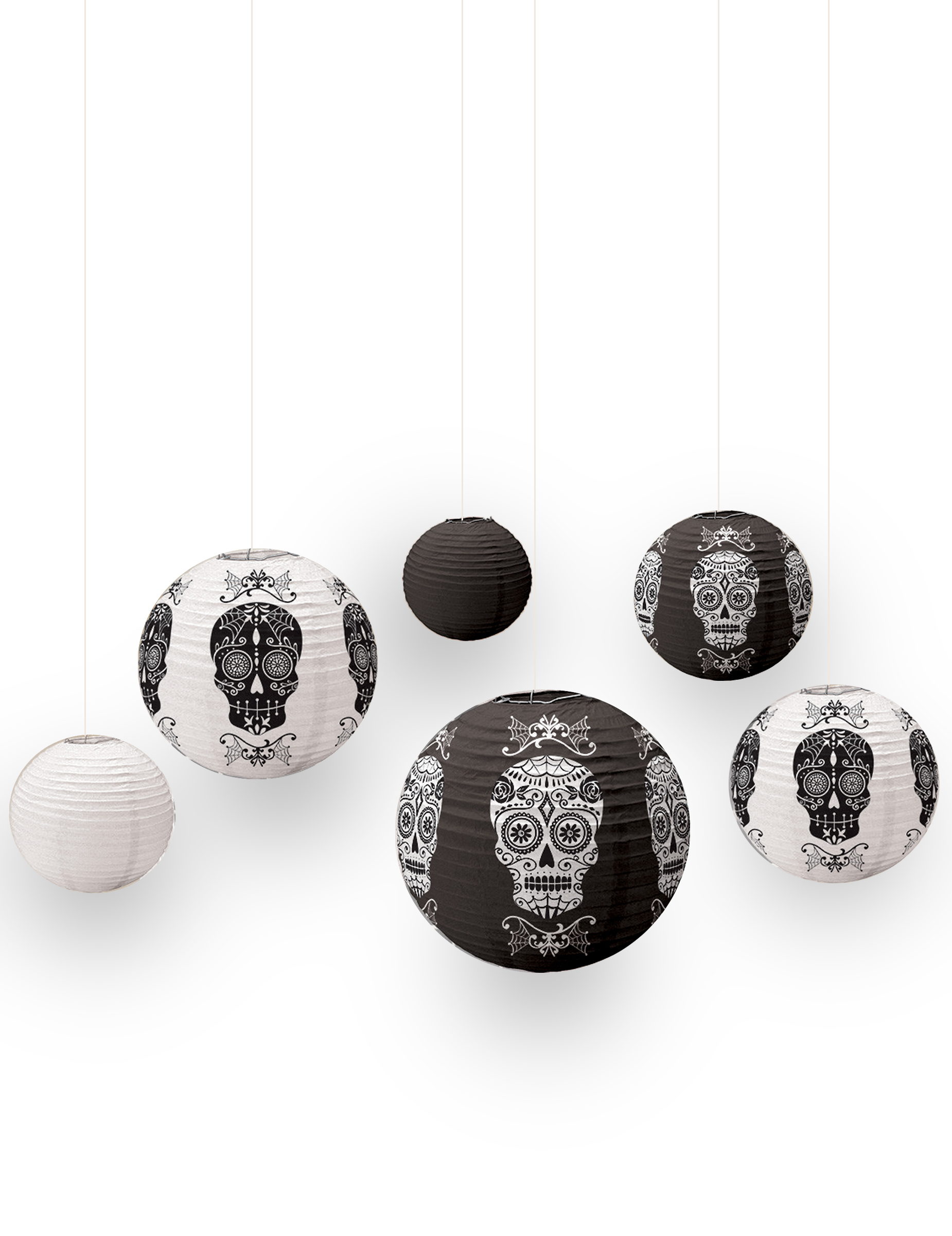 Halloween-Deko Lampions Dia de los Muertos schwarz-weiss 6 Stück Halloween-Deko Lampions Dia de los Muertos schwarz-weiss 6 Stück von AMSCAN