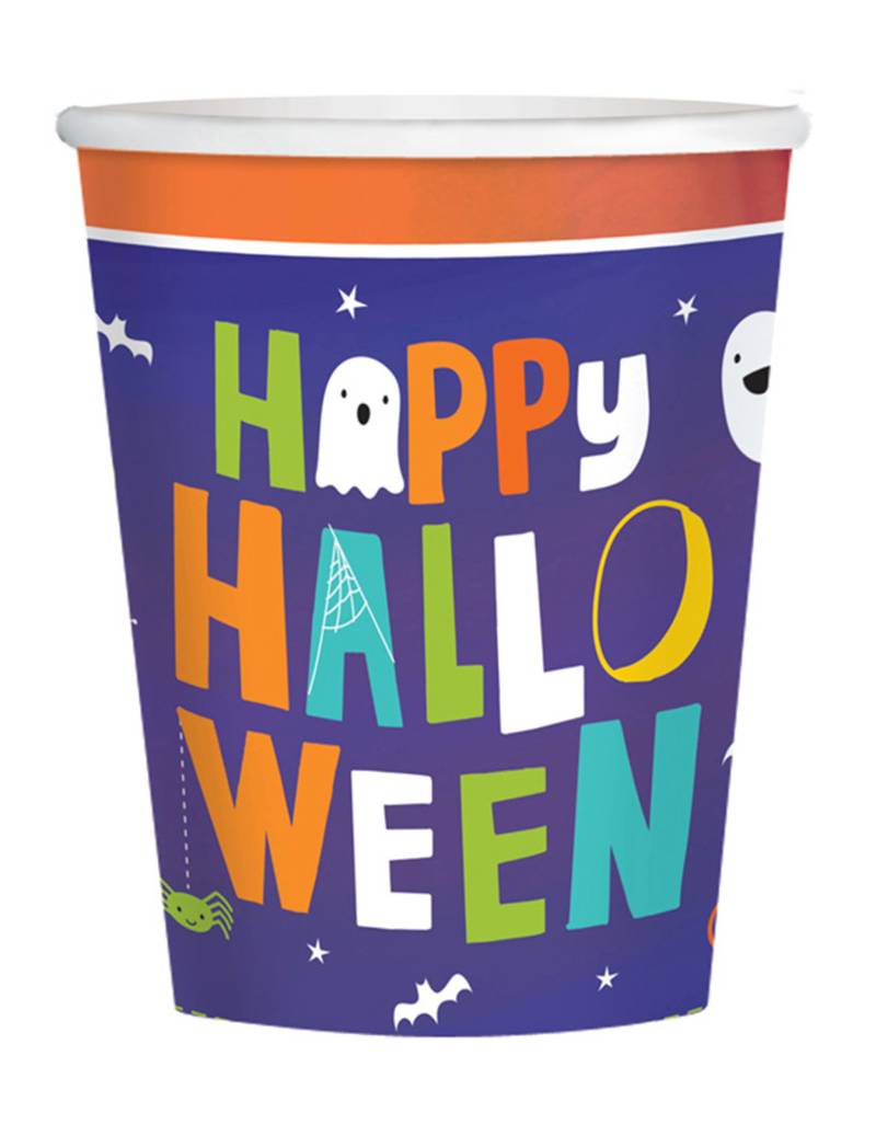 Halloween Friends-Partybecher für Kinder Halloween-Deko 8 Stück bunt 250 ml von RIETHMULLER