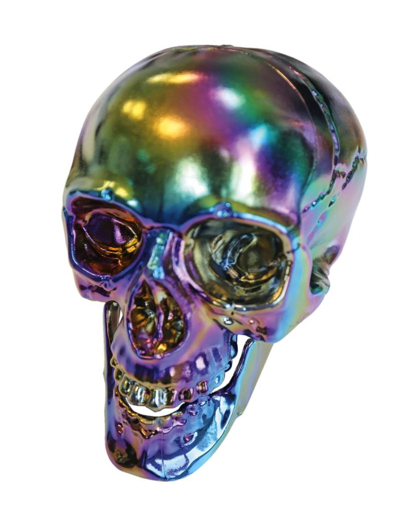 Halloween Totenkopf mit schillerndem Metallic-Effekt 20 cm Halloween Totenkopf mit schillerndem Metallic-Effekt 20 cm von AMSCAN