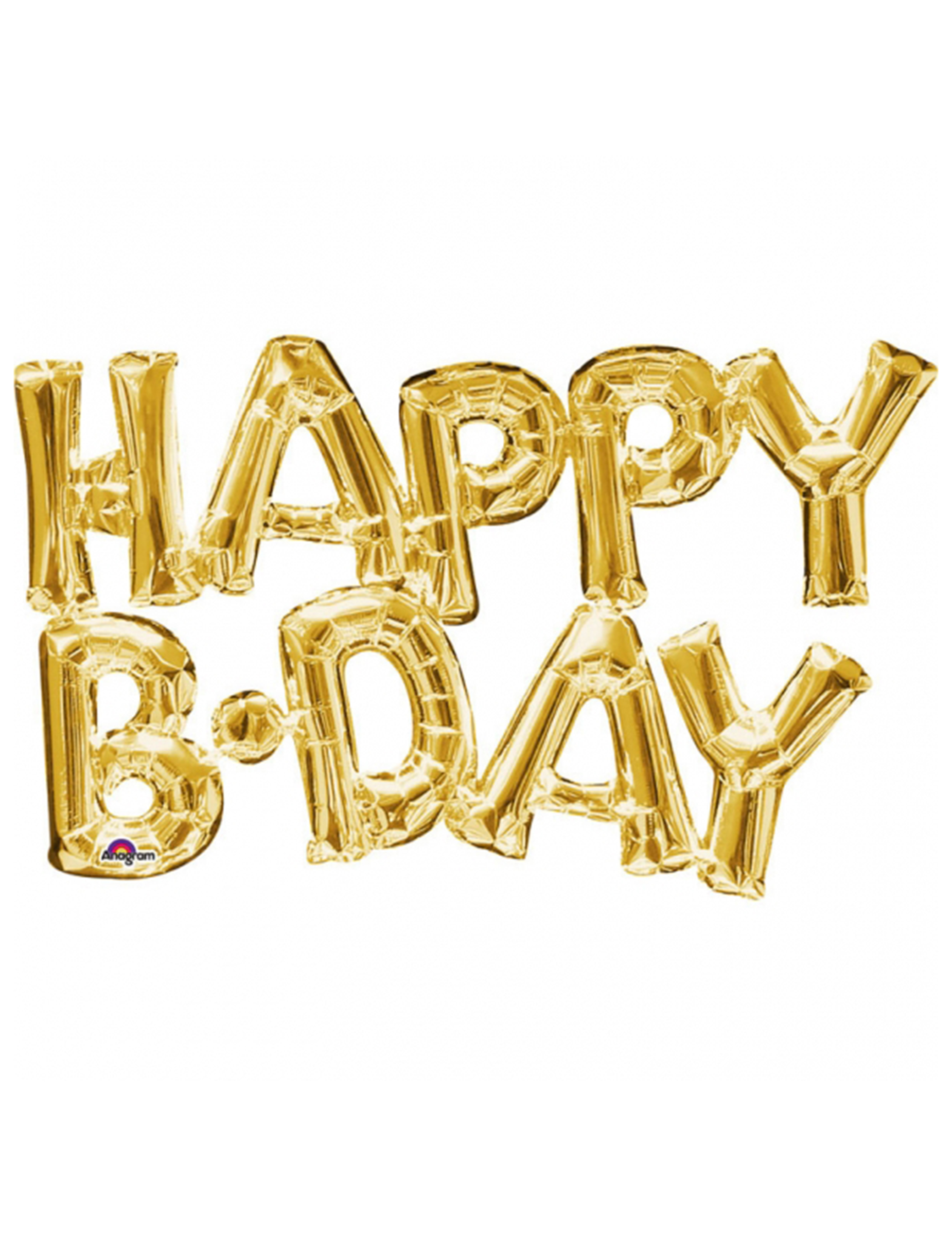 Happy B-Day Aluminiumluftballons Buchstaben gold Happy B-Day Aluminiumluftballons Buchstaben gold von RIETHMULLER