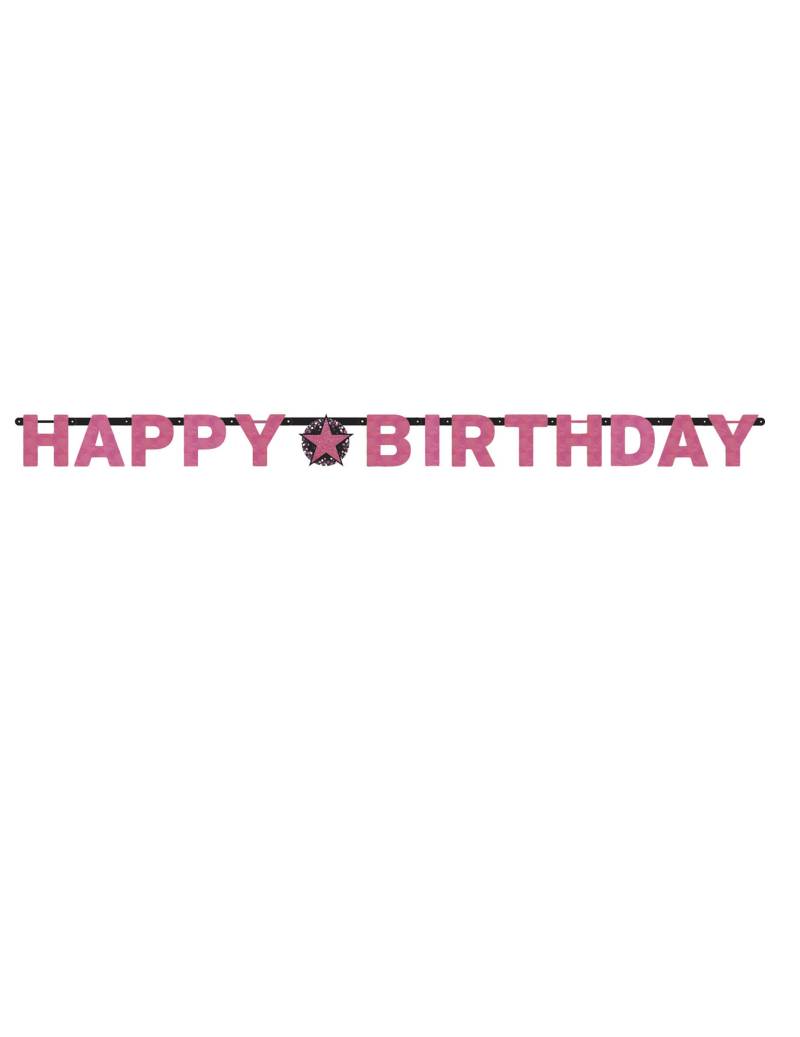 Happy Birthday Girlande Funkelnd Pink Pappe 2 m 13 x 16 cm Happy Birthday Girlande Funkelnd Pink Pappe 2 m 13 x 16 cm von AMSCAN