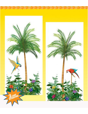 Hawaii Palmen Wanddeko 2-teilig grün-bunt Hawaii Palmen Wanddeko 2-teilig grün-bunt von RIETHMULLER