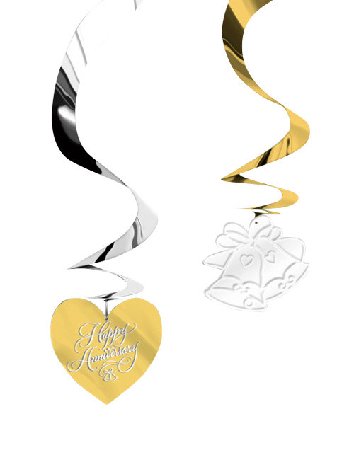Hochzeitstag Jahrestag Happy Anniversary Hängedeko 5 Stück gold-silber 60cm Hochzeitstag Jahrestag Happy Anniversary Hängedeko 5 Stück gold-silber 60cm von AMSCAN