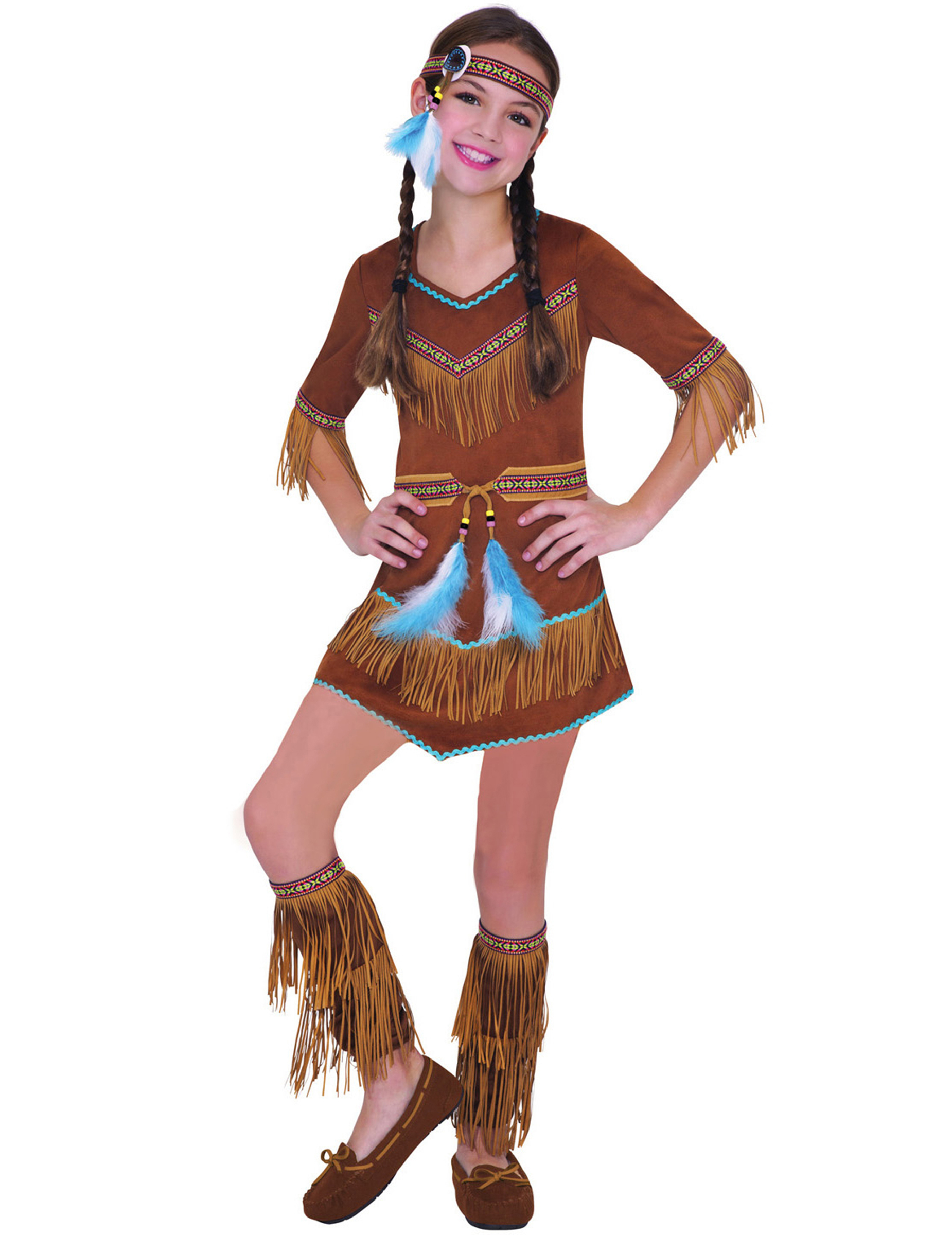 Indianer-Kostüm für Mädchen Karnevalskostüm braun-blau Indianer-Kostüm für Mädchen Karnevalskostüm braun-blau von RIETHMULLER