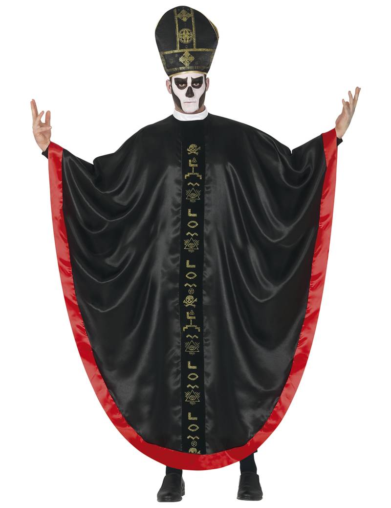 Satanistisches Kardinal-Kostüm für Herren Halloweenkostüm schwarz-rot-gold von FIESTAS GUIRCA, S.L.