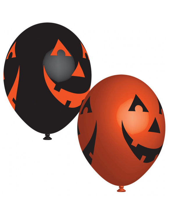 Kindgerechte Halloween-Ballons mit Kürbis-Motiven 6 Stück orange-schwarz 27cm Kindgerechte Halloween-Ballons mit Kürbis-Motiven 6 Stück orange-schwarz 27cm von RIETHMULLER