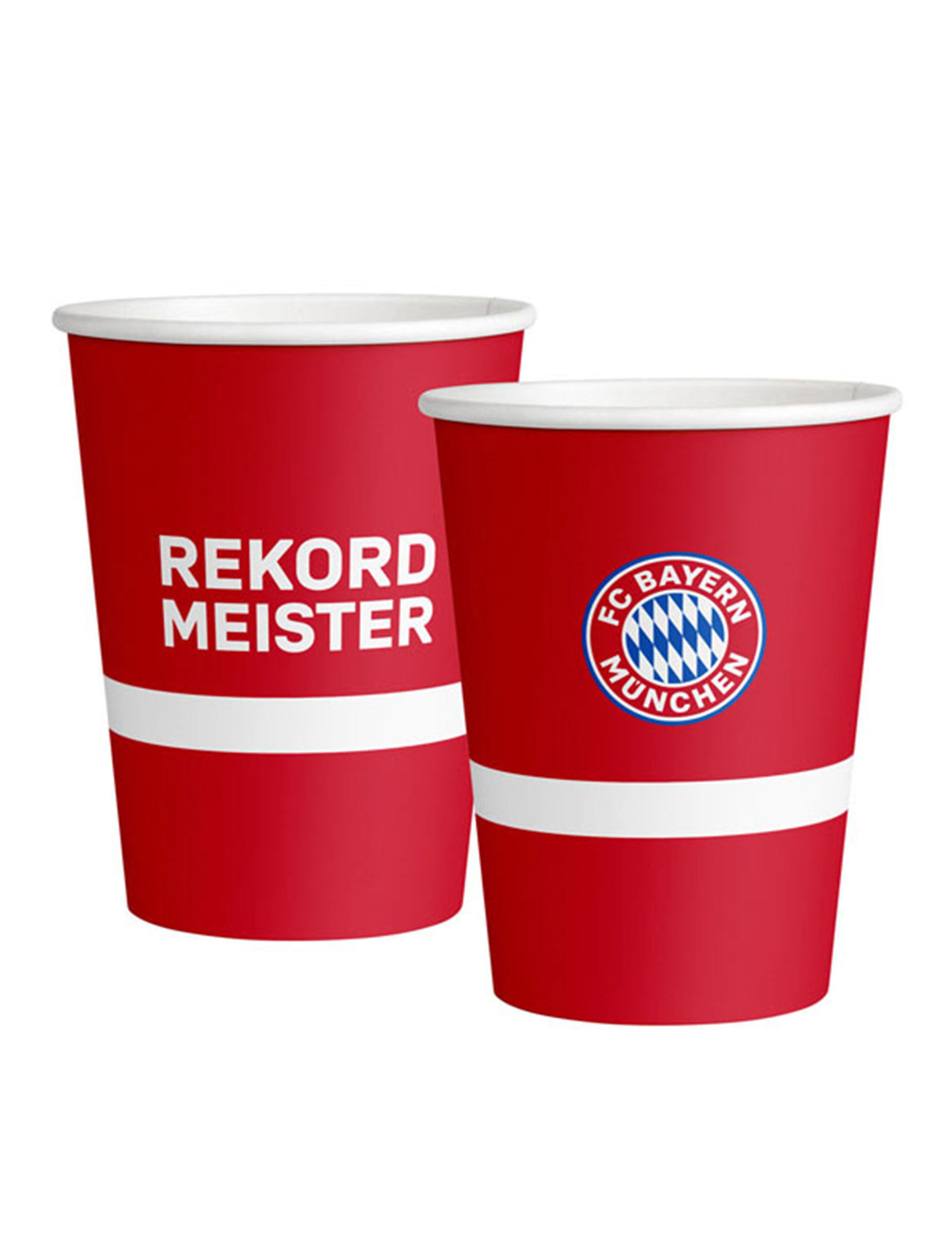 Kleine FC Bayern München Pappbecher 8 Stück rot-weiß-blau 250 ml von RIETHMULLER