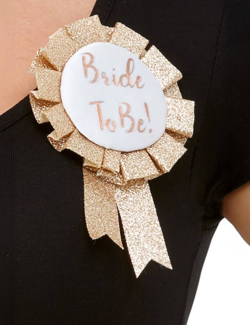 Braut-Abzeichen Bride To Be gold von SMIFFY'S