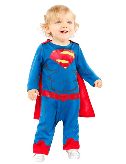 Mächtiges Superman-Kostüm für Babys blau-rot-gelb von AMSCAN