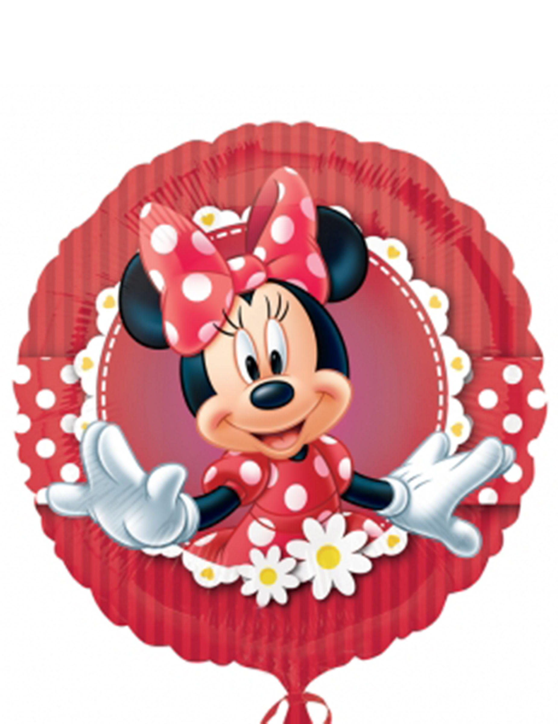 Minnie Maus Luftballon Aluminium-Ballon Disney-Lizenzartikel rot-weiss-schwarz 45cm von RIETHMULLER