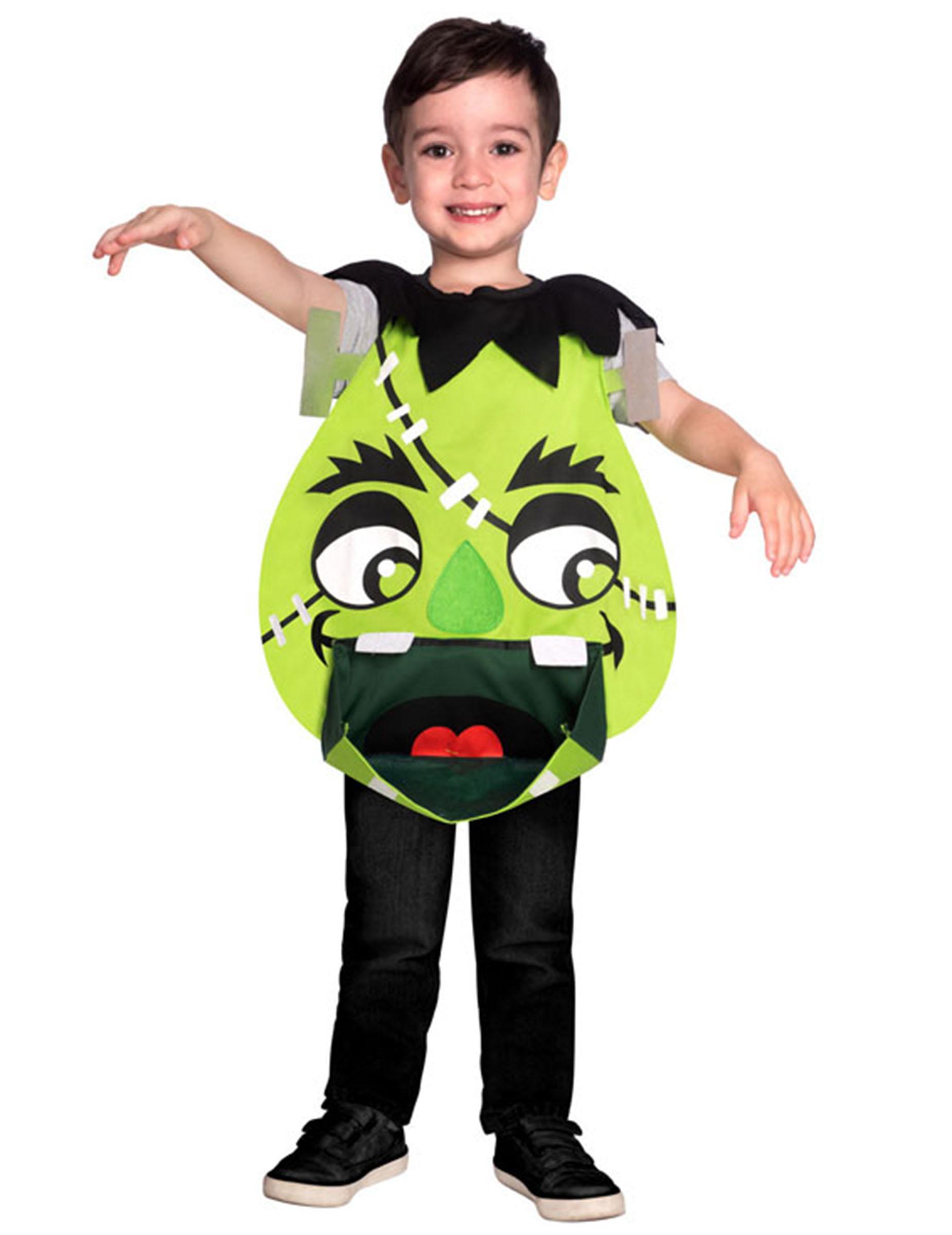 Monster-Tunika für Kinder Halloween-Kostüm grün-schwarz Monster-Tunika für Kinder Halloween-Kostüm grün-schwarz von AMSCAN