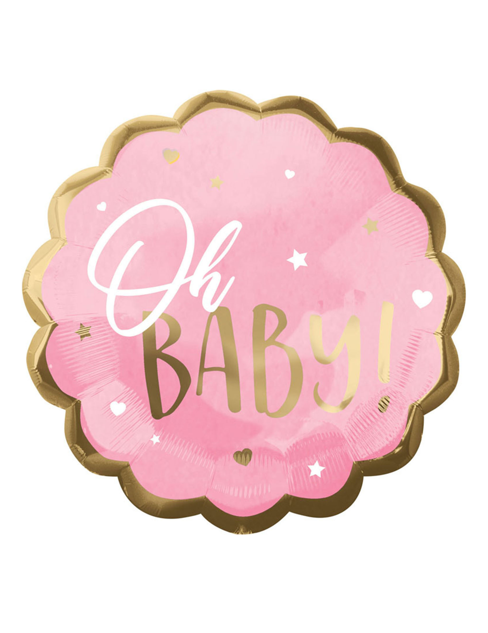 Oh Baby Folienballon rosa + gold gewellt 55 cm für Babyparty Oh Baby Folienballon rosa + gold gewellt 55 cm für Babyparty von AMSCAN