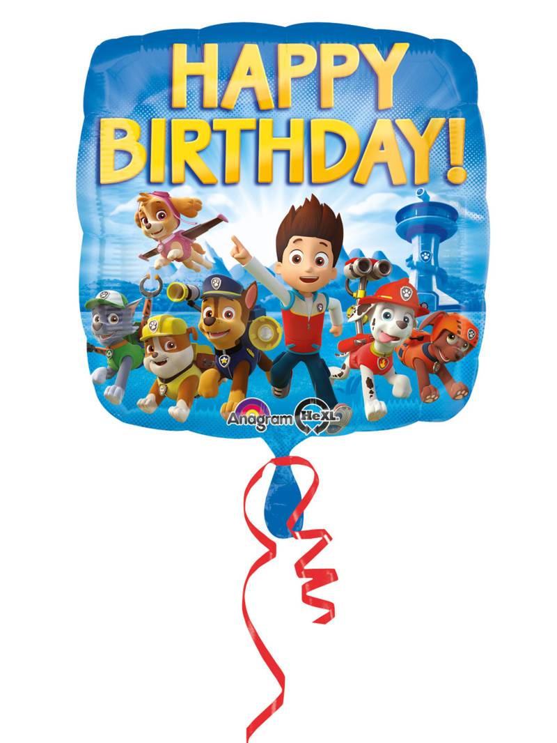 Paw Patrol Happy Birthday Folien-Ballon blau-bunt von RIETHMULLER