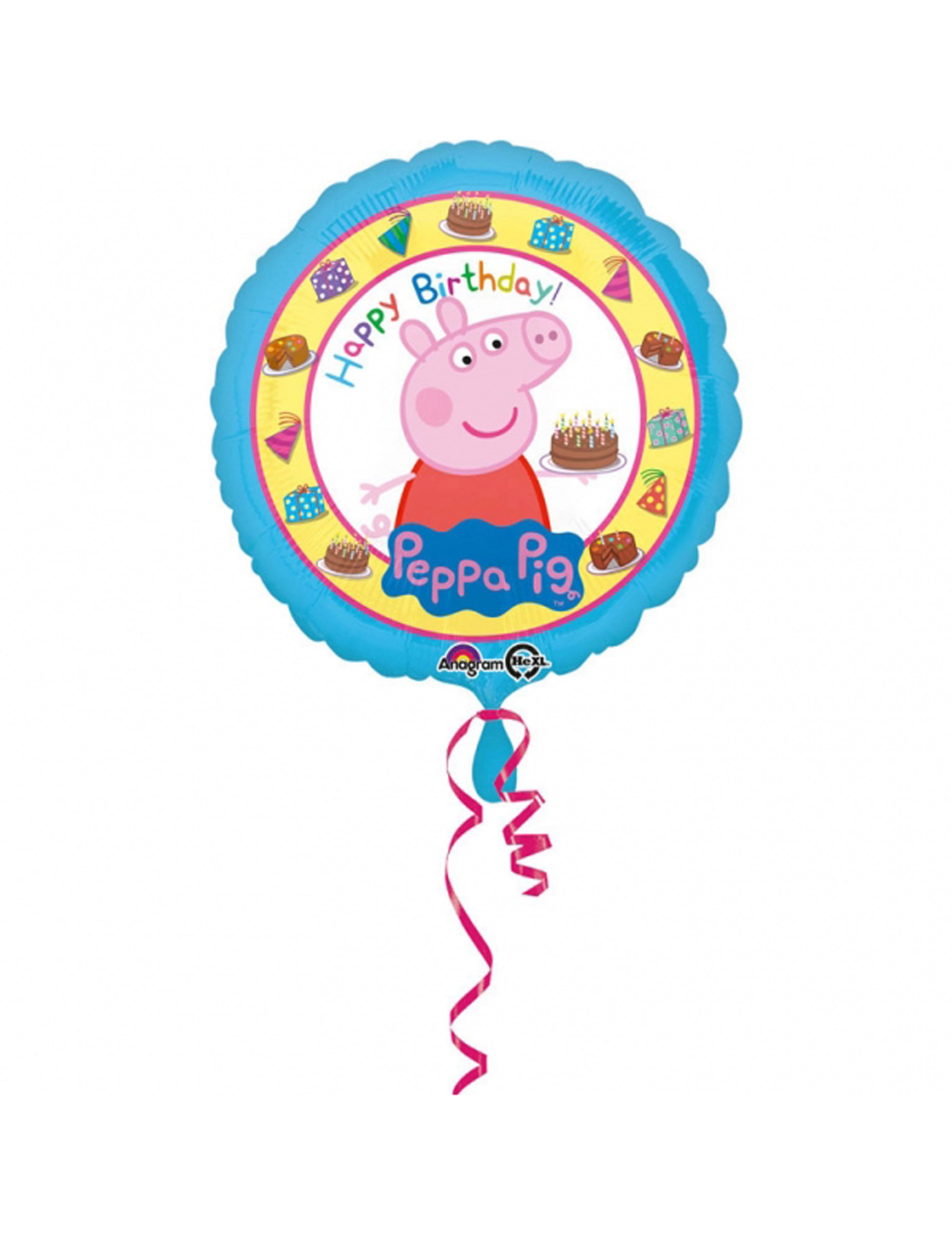 Peppa Wutz Happy Birthday Folien-Luftballon bunt 43cm von ANAGRAM INTERNATIONAL