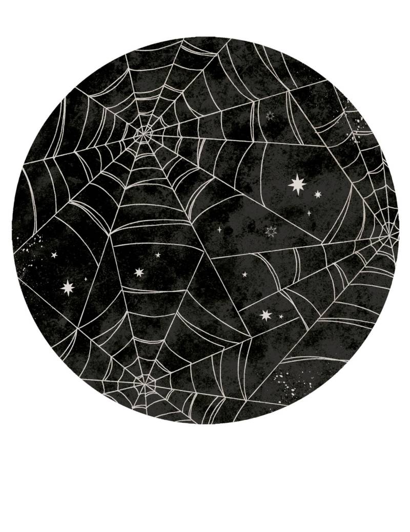 Spinnennetz Pappteller Halloween schwarz-weiß 8 Stück 23 cm von RIETHMULLER