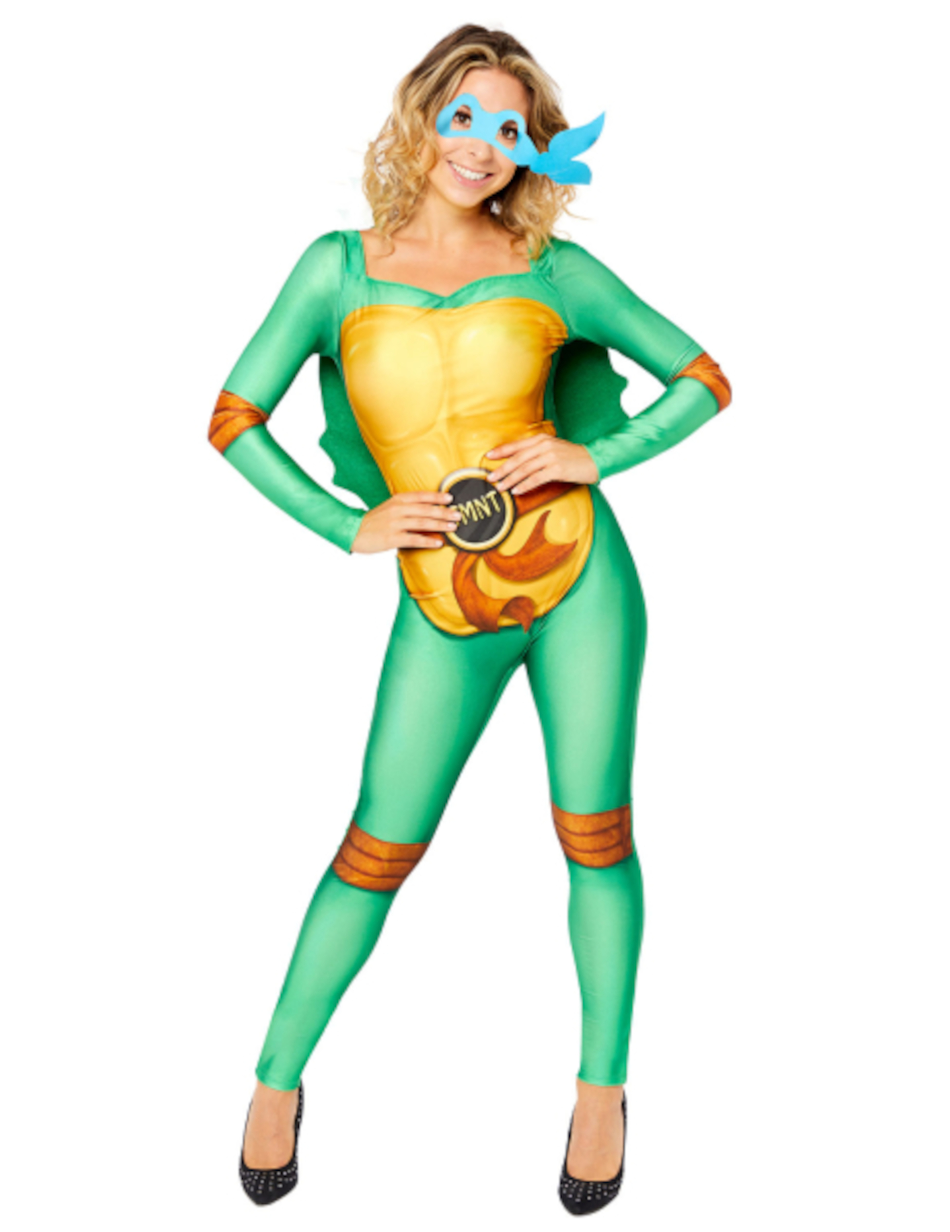 Variierbares Ninja-Turtle-Kostüm für Damen grün-gelb-braun Variierbares Ninja-Turtle-Kostüm für Damen grün-gelb-braun von RIETHMULLER