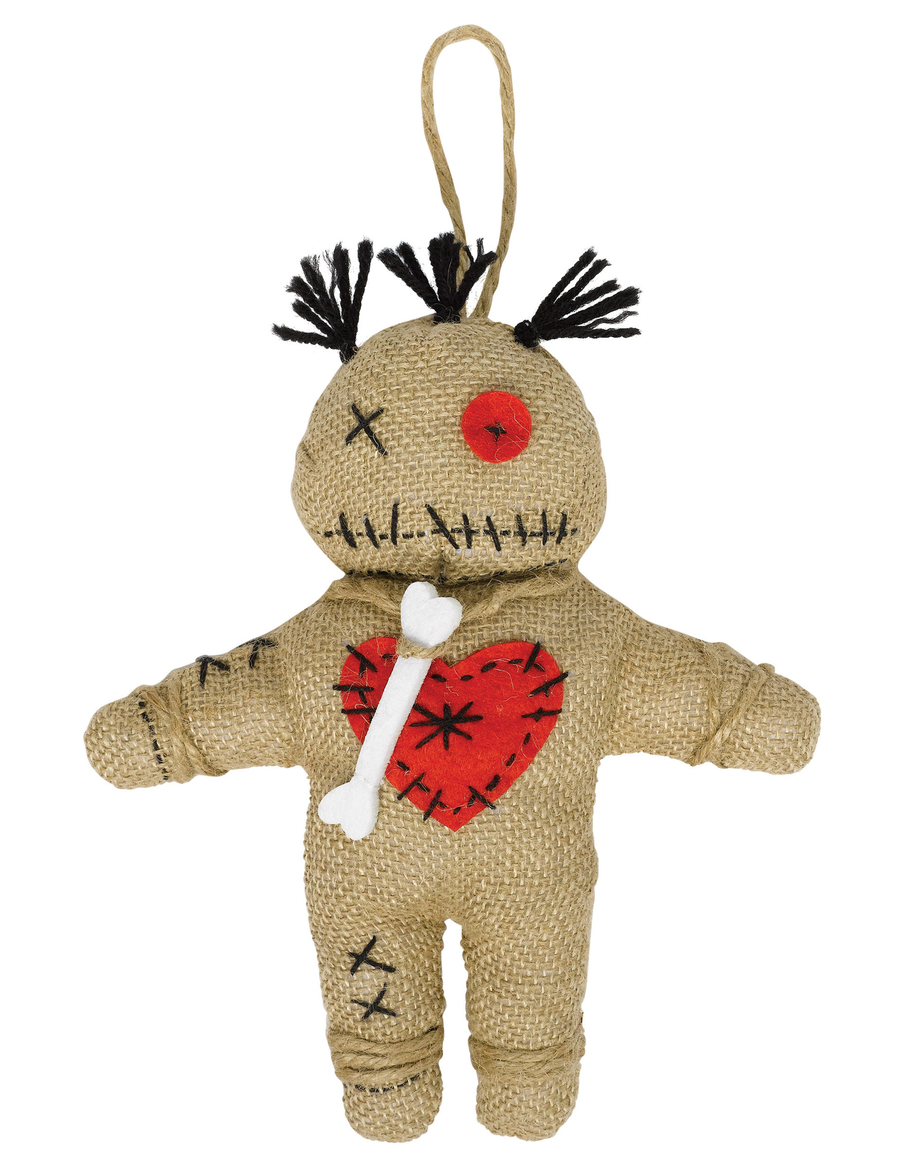 Voodoo-Puppe Halloween braun-rot von AMSCAN