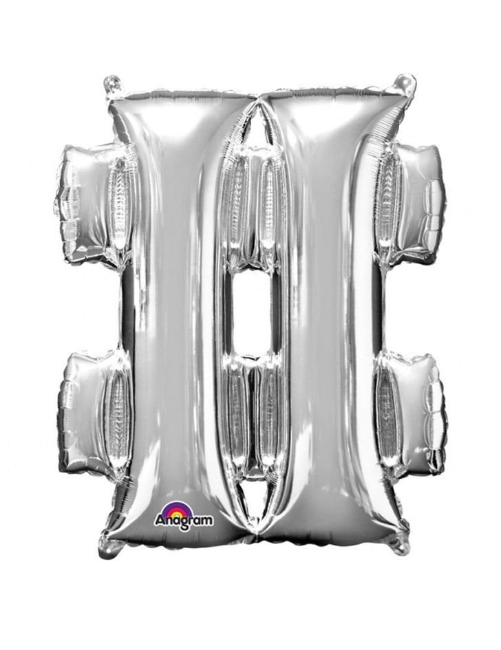 XXL Party Aluminium Luftballon Symbol # silber 68 x 83 cm von AMSCAN