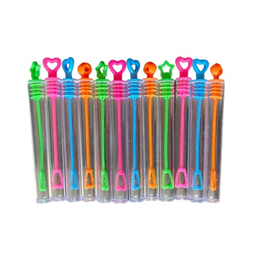 AMSLSIU 100 Teile/Satz Langlebige Seife Wasser Reagenzglas Set Für ungiftig Blasen Kunststoff Seife Wasser Klare Blase Flasche Nette Form, bunt transparent von AMSLSIU