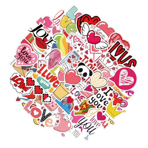 AMSLSIU 50 Stück wasserdichte Herz Aufkleber für Scrapbooking, Handy, Wasserflaschen, Laptop, Tablet, Fensterdekoration, Aufkleber für Kinder AMSLSIU 50 Stück wasserdichte Herz Aufkleber für Scrapbooking, Handy, Wasserflaschen, Laptop, Tablet, Fensterdekoration, Aufkleber für Kinder von AMSLSIU