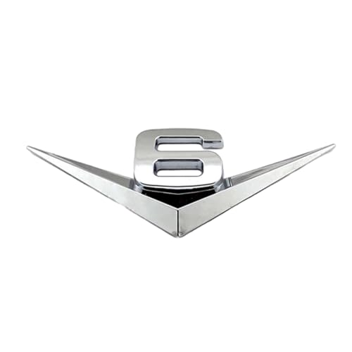 AMSLSIU Autozubehör für stilvolle und Coole Autos Emblem Abzeichen Zubehör für Auto Zinklegierung Aufkleber Emblem V8 Abzeichen Aufkleber, V6: Silber AMSLSIU Autozubehör für stilvolle und Coole Autos Emblem Abzeichen Zubehör für Auto Zinklegierung Aufkleber Emblem V8 Abzeichen Aufkleber, V6: Silber von AMSLSIU