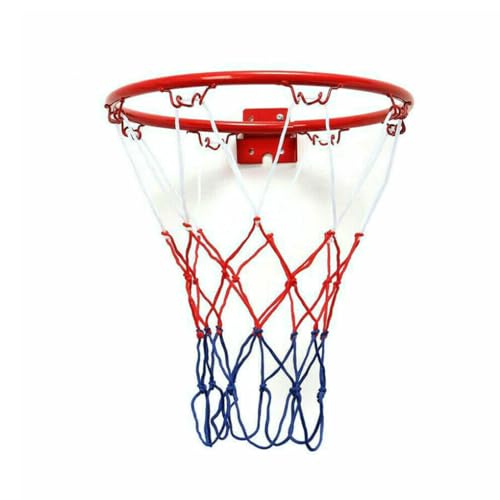 AMSLSIU Basketballkorb aus Stahl für Jungen und Mädchen, tragbar, wetterfest, für drinnen und draußen, Kindergarten, an der Wand befestigtes Netz mit 8 Befestigungsschrauben, 32cm AMSLSIU Basketballkorb aus Stahl für Jungen und Mädchen, tragbar, wetterfest, für drinnen und draußen, Kindergarten, an der Wand befestigtes Netz mit 8 Befestigungsschrauben, 32cm von AMSLSIU