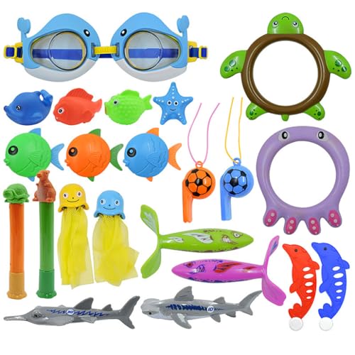 AMSLSIU Buntes Schwimmbadspielzeug – Größe für einfaches Erfassen und Training von Tauchfähigkeiten. ABS Unterwasserspielzeug Set, spielsichere Vielfalt , Zwei"und"neunzig , 92 von AMSLSIU