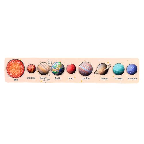 AMSLSIU Herzliche Eltern Kind Interaktion stärkt die Bindung durch spannende hölzerne Sonnensystem Puzzles, hölzerne Planetenspielzeuge, H Stil von AMSLSIU