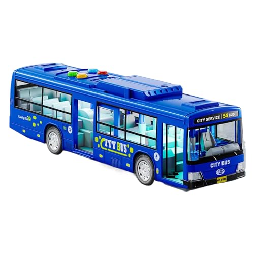 AMSLSIU Kinder Bus Spielzeug, langlebiges und interaktives Spielerlebnis und Lichtwechsel, Musik, ABS, großes Bus Spielzeugauto Modell für Kinder, Blau AMSLSIU Kinder Bus Spielzeug, langlebiges und interaktives Spielerlebnis und Lichtwechsel, Musik, ABS, großes Bus Spielzeugauto Modell für Kinder, Blau von AMSLSIU