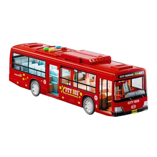AMSLSIU Kinder Bus Spielzeug, langlebiges und interaktives Spielerlebnis und Lichtwechsel, Musik, ABS, großes Bus Spielzeugauto Modell für Kinder, Rot AMSLSIU Kinder Bus Spielzeug, langlebiges und interaktives Spielerlebnis und Lichtwechsel, Musik, ABS, großes Bus Spielzeugauto Modell für Kinder, Rot von AMSLSIU