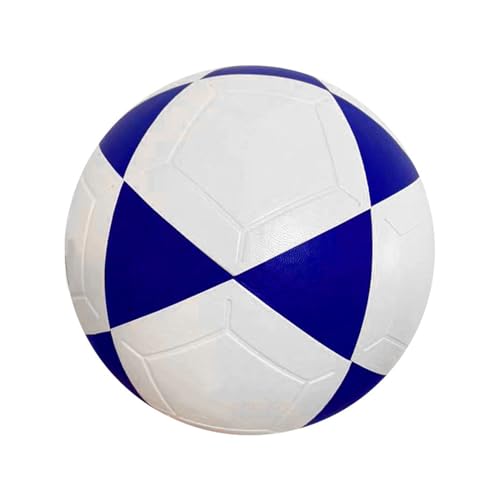 AMSLSIU Leicht zu handhabender Fußball der Größe 5 mit maschinengenähten Einsätzen aus PVC, Standard Trainingsfußball für Erwachsene, weiß Blau von AMSLSIU