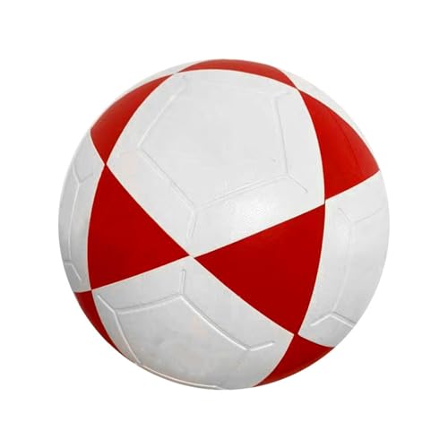 AMSLSIU Leicht zu handhabender Fußball der Größe 5 mit maschinengenähten Einsätzen aus PVC, Standard Trainingsfußball für Erwachsene, weiß Rot von AMSLSIU