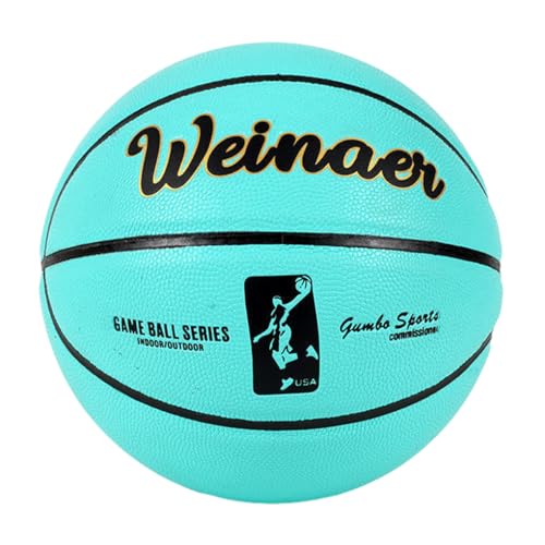 AMSLSIU Leichter Trainings Basketball, rutschfest und tragbar, für alle Fähigkeitsstufen, PVC Training und Match Spiel, hohe Sprungkraft, Grün von AMSLSIU