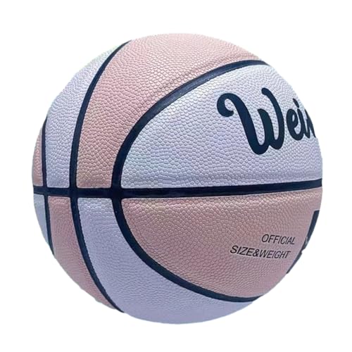 AMSLSIU Leichter Trainings Basketball, rutschfest und tragbar, für alle Fähigkeitsstufen, PVC Training und Match Spiel, hohe Sprungkraft, Rosa weiß AMSLSIU Leichter Trainings Basketball, rutschfest und tragbar, für alle Fähigkeitsstufen, PVC Training und Match Spiel, hohe Sprungkraft, Rosa weiß von AMSLSIU