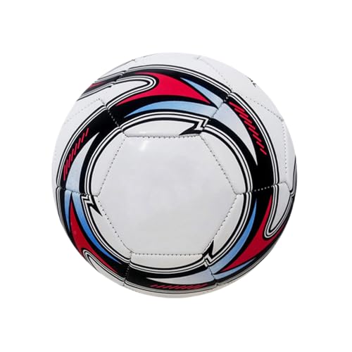 AMSLSIU Strapazierfähiger Fußball der Größe 5 für Jugendfußballübungen. Maschinengenähte PVC Einsätze für zusätzliche Haltbarkeit, Weiß Rot von AMSLSIU