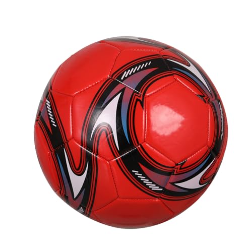 AMSLSIU Wasserdichter PU Fußball für den Außenbereich, hervorragende Haltbarkeit und verbessertes Fußgefühl für Performance Fußbälle, Rot, Größe 5 von AMSLSIU