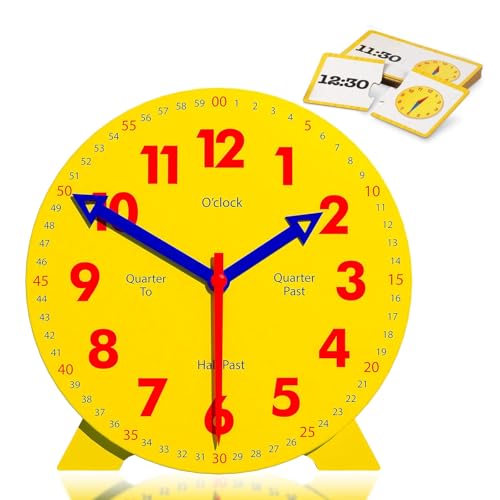 AMSNINK Lernen Lernspielzeug, Lernuhr Kinder, Educational Clock Model, Clock Demonstration Teaching Aids, Early Childhood Education Resources, Size 10cm x 10cm, Supports 12/24-Hour Display AMSNINK Lernen Lernspielzeug, Lernuhr Kinder, Educational Clock Model, Clock Demonstration Teaching Aids, Early Childhood Education Resources, Size 10cm x 10cm, Supports 12/24-Hour Display von AMSNINK